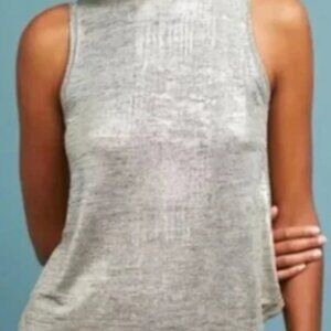 Postmark by Anthropologie Metallic Mock Neck Tank - Size Small